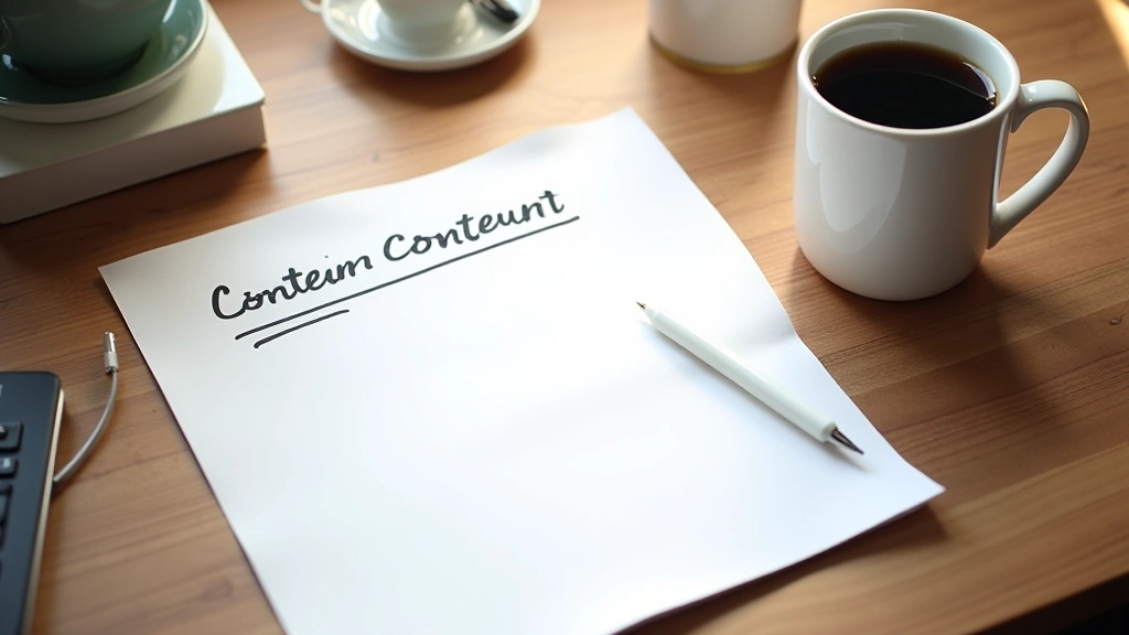 Cahier avec plan d'article et structure SEO dessinée à la main avec stylo